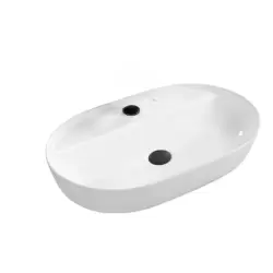 AURA umywalka 61x41x14 nablatowa ceramiczna Biała